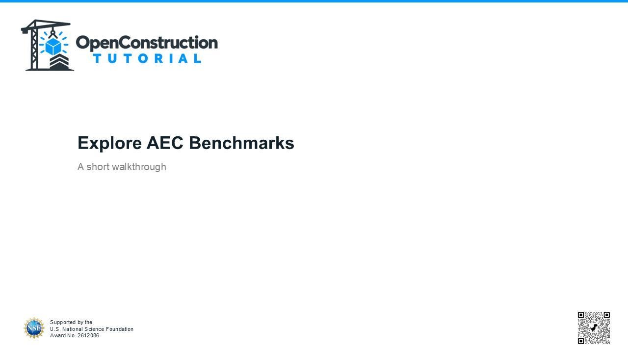 Explore AEC Benchmarks tutorial title slide