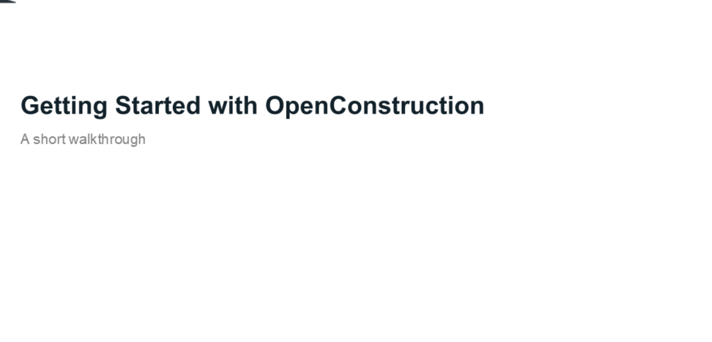 Getting Started with OpenConstruction title slide