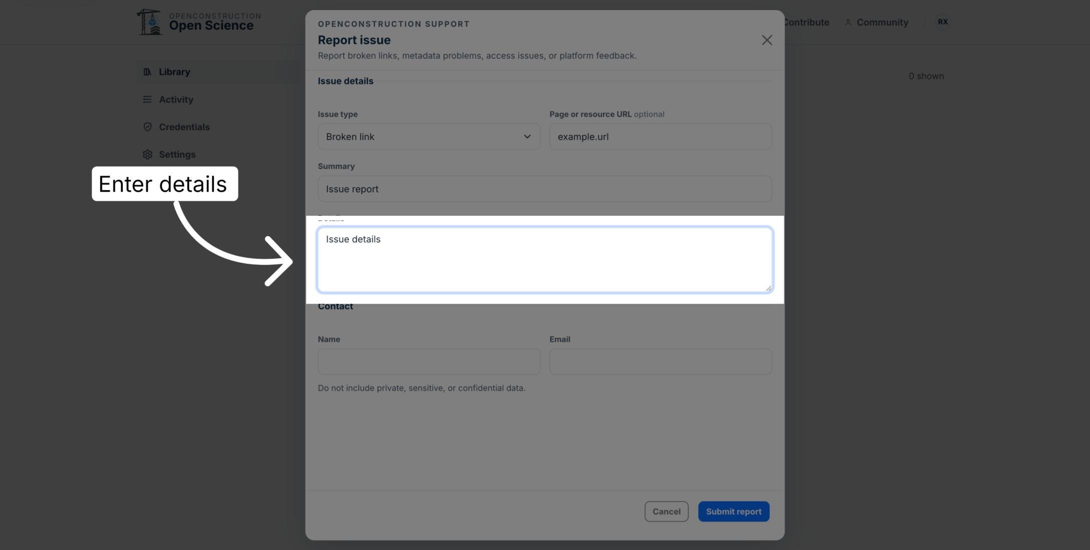 Issue details field highlighted