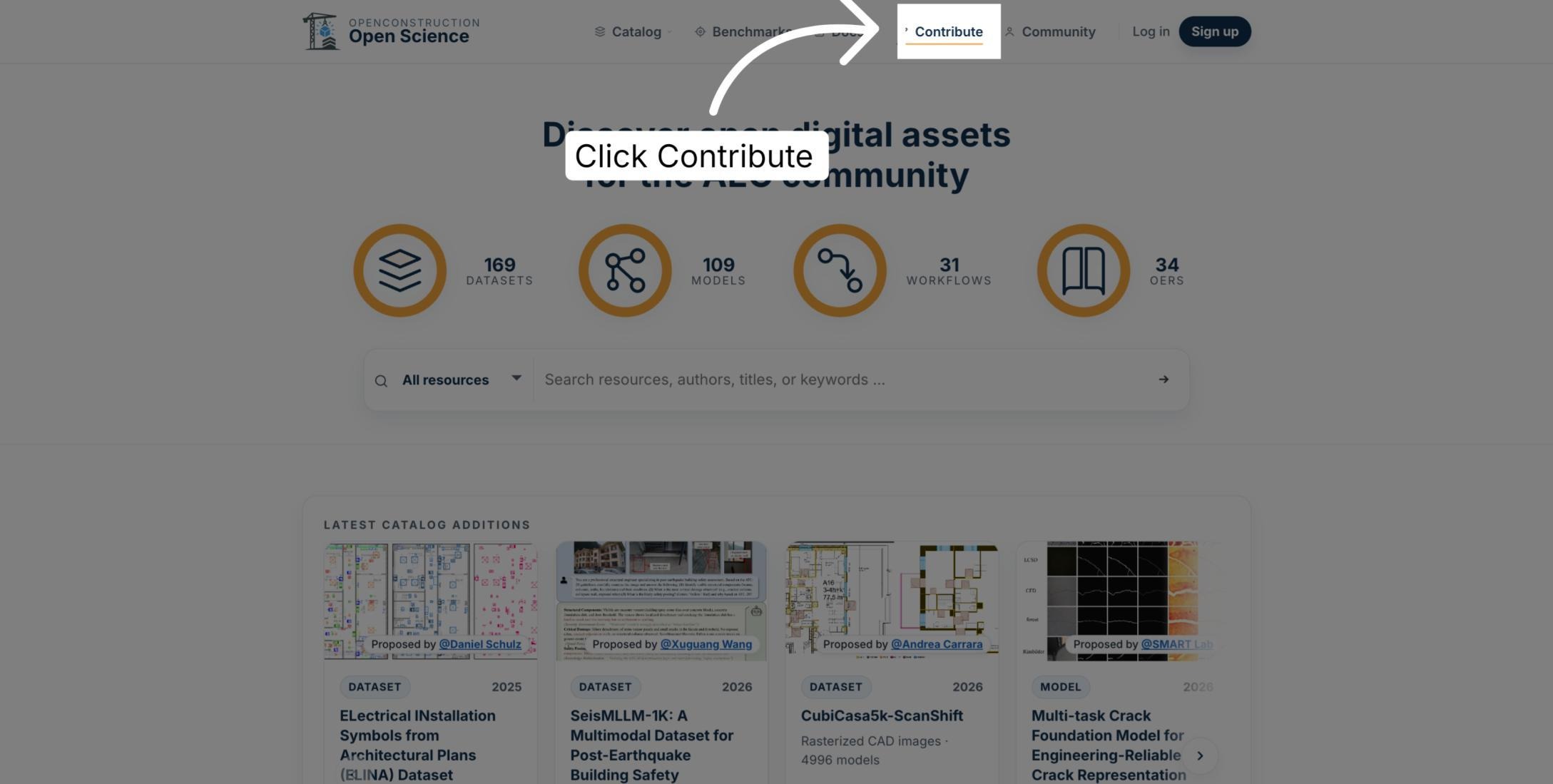 Contribute navigation link highlighted
